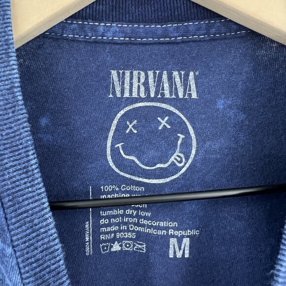 Nirvana T-Shirt Blue Graphic Tee Size M In Utero Album 100% Cotton Unisex - Picture 3 of 3